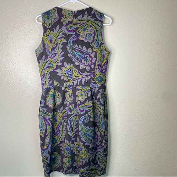 Etro Wool Paisley & Floral V-Neck Sleeveless Sheath Dress - Picture 3 of 7